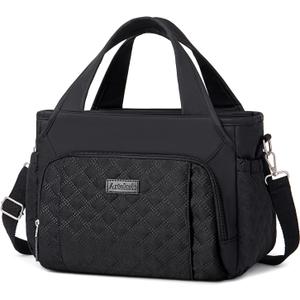Artelaris Lunch Bag for Women, Insulated Lunch Box for Work,Large Leakproof Cooler lunch bag,Women's Lunch Tote Bag (A.Black)