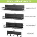 4 Pack Magnetic Shelves for Washing Machine, Heavy-Duty Magnetic Laundry Organizer with Hooks, Washing Machine Shelf for Refrigerator, Metal Storage Baskets, Closet & Laundry Room Organization(Black)