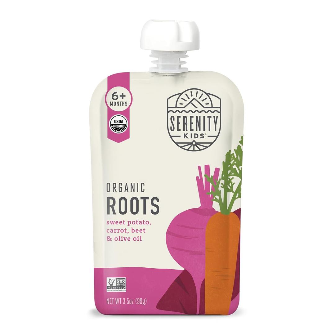 Serenity Kids 6+ Months Baby Food Pouches USDA Organic Veggie Puree - BPA-Free - No Added Sugar Allergen-Free - Savory Sweet Potato & Carrot, Beet Baby Snacks - 3.5 Oz, 6 Pack 29Sep/26