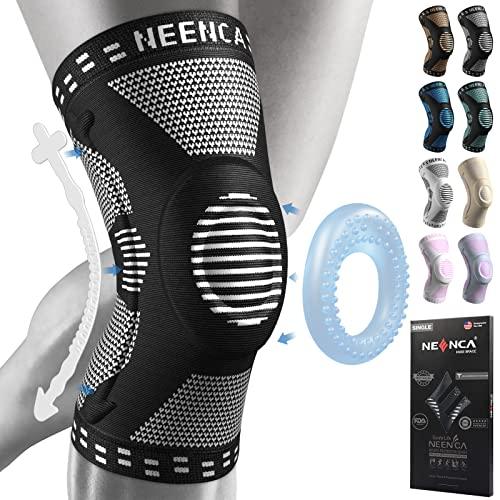 NEENCA Professional Knee Brace for Pain Relief, Medical Knee Support with Patella Pad & Side Stabilizers, Compression Knee Sleeve for Meniscus Tear, ACL, Joint Pain, Runner, Workout Size M-L