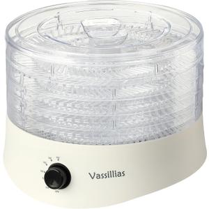 Food Dehydrator Dryer - Dehydrator for Healthy Food, Meat, Jerky, Fruit, Vegetable, Mushroom and Herb, 280W, 158F, Mini Dryer with 5 BPA-Free Drying Racks and Slide Out Tray, White, Model 704M