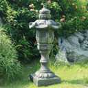 ZOEJADE Large Pagoda Lantern Garden Statue 37" H Zen Asian Decor for Oriental Landscape Patio Lawn Yard Pond Asia Decoration Outdoor Indoor Meditation Resin Gifts