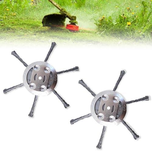 2PCS 6 Inch Weed Eater Blades, 2025 New Steel Wire Grass Trimmer Head，6 Inches Steel Wire Grass Trimmer Head for Electric Battery Powered Cordless String Trimmer（ 6 Blade*2 Pack)