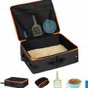 Cat Enclosed Travel Litter Box Kit with Lid Odorless Dustless, Lightweight Cat Portable Foldable Litter Box for Indoor and Car (Small)