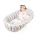 PandaEar Inflatable Baby Bathtub with Integrated Built-in Air Pump - No External Pump Needed, Non-Slip Portable Toddler Bath Tub, Travel-Friendly Foldable Infant Tub for Newborns to 24 MonthsBears