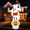 JOYIN 9ft Tall Halloween Inflatable Ghost Outdoor Decorations, Giant Overlap Ghost Inflatable Decor with LEDs, Blow Up Yard Decorations for Halloween Party Garden Lawn Yard Decor
