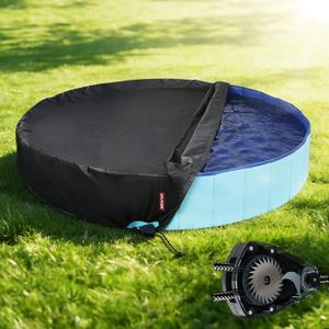 QH.HOME[2026 Upgraded Windproof] 71-72 inch Kiddie Pool Cover Round, Collapsible Dog Pool Cover with Super Windproof Ratchet Design, Odorless Waterproof Fabric Material and - Only Cover