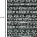 Lahome Machine Washable Non-Slip Rug 6x9 - Ultra-Thin Stain Resistant Boho Moroccan Black Area Rugs Soft Low-Pile Distressed Geometric Tribal Print Carpet for Living Room Bedroom Dining Room