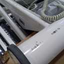 Power Physical Therapy Hi-Lo Treatment Table, Medical Exam Table with Wheels, Navy Blue