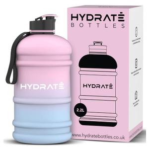 HYDRATE XL Gym Water Bottle for Men - Half Gallon Water Jug, Perfect for Hydration - Flip Cap Large Sports Bottle with Leak Proof Silicone Seal - BPA Free, Reusable Bottle - 2.2L Blue (74.4 Ounces, Cotton Candy)