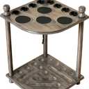 Pool Cue Rack Hold up to 8 Sticks & Billiard Accessories. Floor Stand Pool Cue Stick Holder Made of 100% Solid Hardwood (Gray)