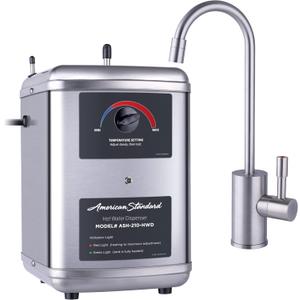 American Standard ASH-210 Hot Water Dispenser, Includes Brushed Nickel Single Handle Faucet 1300 Watts, 110v