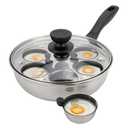 MARSKITOP Egg Poacher, Poached Eggs Cooker, Stainless Steel Egg Poaching Pan Food Grade Safe PFOA Free