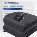 Westinghouse Electric Blanket Full Size, Super Cozy Soft Flannel 80"" x 84"" Heated Blanket with 10 Fast Heating Levels & 1-12 Auto-Off, Machine Washable, ETL&FCC Certification, Charcoal