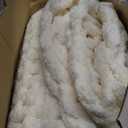 Chunky Knit Throw Blanket, 50''*60'' Knitted Throw Chenille Yarn for Bed Couch, Handmade Cream Crochet Big Thick Blanket, Machine Washable Cute Comfy Blanket for Home Decor