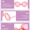 Dunzy 10 Pairs Kids Round Flower Sunglasses DIY Glasses Outdoor Eyewear for Kid with 50 Daisy 100 Random Letter Beads(Lovely Color)