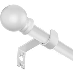 SMODBRODRE Curtain Rods for Window 32 and 48, White 5/8 inch Splicing Single Window Curtain Rod Set with Brackets