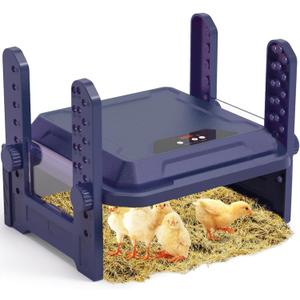 Chick Brooder Heating Plate with Adjustable Temperature, 10"x10" Chicken Brooder Heater for Baby Chicks, Ducklings, Safer Alternative to Heat Lamps, Adjustable Height, 50W Brooder Plate(Blue)