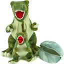 YOHAKI 2 in 1 Dinosaur Stuffed Animal Weighted Dragon Plush for Adults & Kids Dinosaur Egg Plushies Toys for Boys Simulation Toy with Babies Inside for All Ages