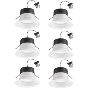 Juno 4BEMW SWW5 90CRI CP6 M2 E-Series LED Recessed Downlighting, Baffle Trim, 4-Inch (6-Pack), White