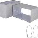 Ruiever Lampshades Set of 2, Natural Linen Lampshades L12.6'' x W6.7''x 8.07" High, Easy Assembly Replacement Lampshades for Table Lamps Floor Lamps, Gary Lampshade Half and Spider Fitter Included (Gray)