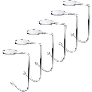 Doitory Christmas Stocking Holders for Mantle, Upgrade Non-Slip Christmas Safety Stocking Holder Mantle Hooks Hanger Grip for Party Decoration(Silver-6P)