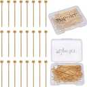 100pcs 50mm 14K Gold Filled Ball Head Pins DIY Crafts Beads Charms Earring Bracelet Jewelry Making Accessories Supplies