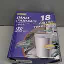 18 Gallon Trash Compactor Bags with Drawstring - 120 Count Heavy Duty 1.7 Mil Garbage Bags 68 Liter Tall Kitchen Bin Liners Unscented White for Home Yard Lawn