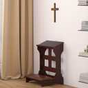Prayer Bench Kneeler, Wooden Prayer Kneeler for Home, Prayer Bench for Kneeling at Home, Church Prayer Bench Stool Table with Cushion, 23.1x20.4x32.8 inch