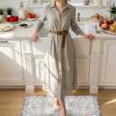DEXI Kitchen Mats for Floor Cushioned, 23x35 Wide Runner Rug Non Slip, Waterproof Soft Comfort Standing Padded Anti Fatigue Decorative, Beige Grey
