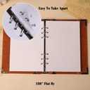 TIEFOSSI A5 Binder 6 Ring Notebook for Women Men, Hardcover PU Leather Journal, Compass Vintage Journal, College Ruled Notebooks for School, Planner, Travel, Work, Organizer (C-Light Brown)