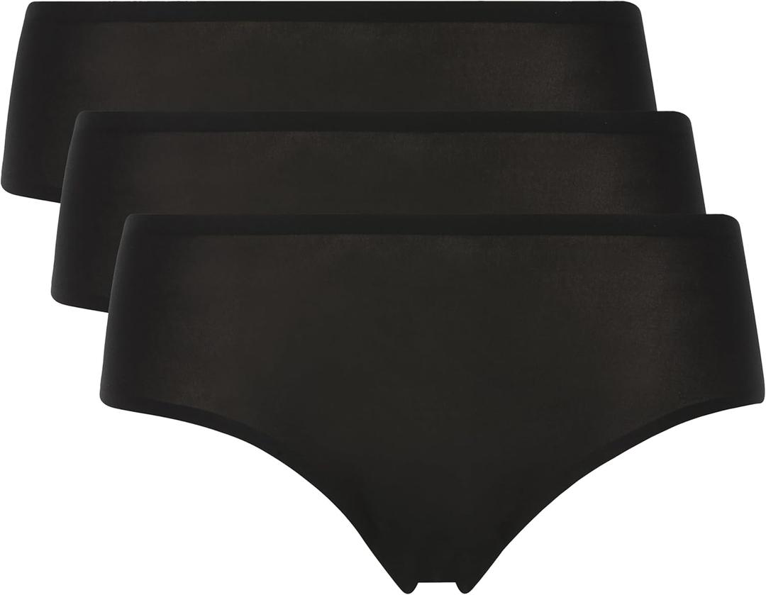 Chantelle Women's Underwear, Soft Stretch Seamless Briefs, One Size, Black (Pack of 3)