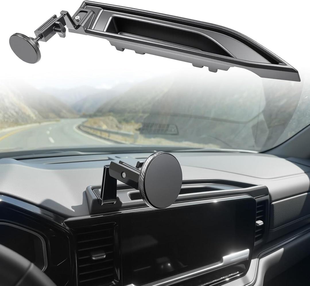 13.4Screen Dashboard Phone Holder Compatible with 2022-2026 Chevy Silverado&GMC Sierra Center Console Organizer Dash Phone Mount Dash Tray for Silverado Accessories(Silverao/Sierra 22-26)