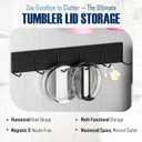 3 Pack Magnetic Stanley Cup Holder for Fridge | 6 Lids Organizer & 6 Tumbler Cups Storage | Wall Mount Rack for Water Bottle | Fits 30/40 oz for Kitchen Garage Gym Toolboxes & Metal Surface (Black)