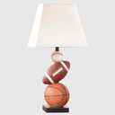 HERBESTBAY Kids Table Lamp, 14 Inch Football, Basketball & Baseball Design with Cute Lampshade, Sports-Themed lamp Ideal for Children's Bedroom Decor, Bedside Lamp Includes LED Bulb