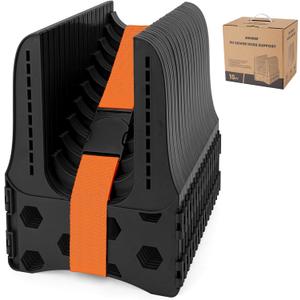 Kohree RV Sewer Hose Support 15FT, Heavy-Duty Camper Sewer Support, Adjustable RV Sewer Hose Holder, Easy to Set Up, Help Dumping Quickly and Securely, RV Septic Hose Support with Carrying Strap (Black)