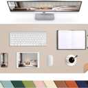 Leather Desk pad Protector, Large Desk mat with Natural Cork & PU Leather,Mouse pad,Non-Slip Office Desk Mat,Waterproof Desk Writing Pad for Office and Home (47in*17in, Beige)