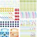 256pcs Blue Dog Party Favors, Birthday Party Supplies Including Sticky Geckos, Coins, Sunflower Glasses with Cards, Birthday Decorations Gifts Bag Goodies, Classroom Rewards for Kids