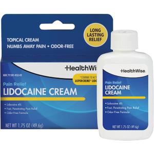 6 x HealthWise Maximum Strength Lidocaine Cream | Numbs Away Pain | Long-Lasting Relief | Non-Greasy | 1.75 Oz