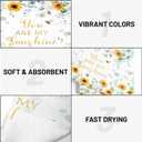 Sunflower Eucalyptus Summer Flowers Quick Dry Microfiber Kitchen Towels Set of 2 Hand Towels 18" x 26"