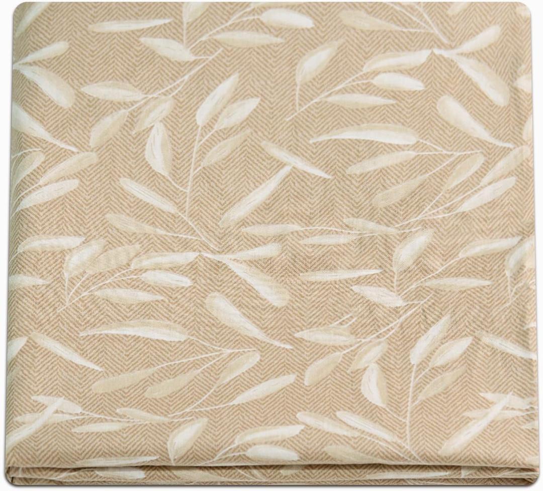 ZonLi Futon Mattress Cover 100% Cotton Full Size for Japanese Floor Futon Mattress with Zipper,Tatami Floor Sleeping Mat Cover,Super Soft and Machine Washable (54x84, Beige Leaves)