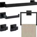JOPOFI 5 Piece Bathroom Towel Bar Set - SUS304 Stainless Steel Bath Towel Holder, 15.7 Inch Towel Racks for Bathroom Wall Mounted, Bathroom Hardware Accessories Set - Matte Black