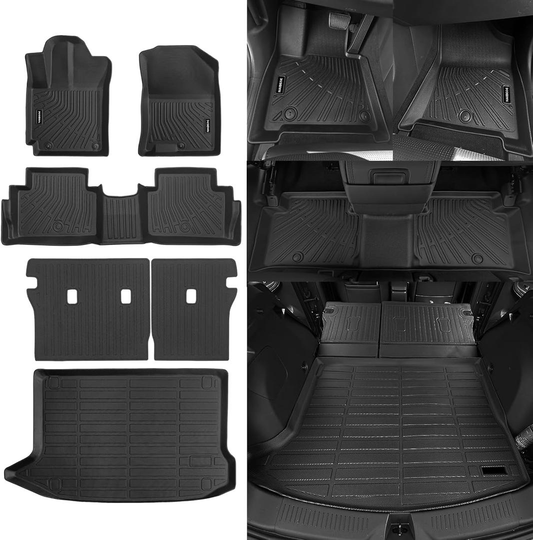Naibeve Floor Mats for 2018-2023 Hyundai Kona(No Electric Model) - All Weather Custom Fit for Hyundai Kona Floor Mats & Cargo Mat & Backrest Mats Waterproof Interior Accessories