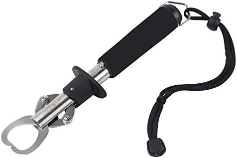 Zacx Lip Gripper With Scales - Professional Fish Holder, Stainless Steel Grabber, 40 Pound Weight Scale Tool