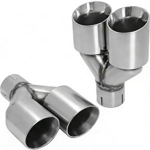 MXA Dual Exhaust Tips 2.5 inch Inlet 3.5 inch Outlet, 2.5" to 3.5" Diesel Exhaust Tip Universal Car 304 Polished Stainless Steel 9.5" Overall Length Valvetronic Exhaust Tips 2-Packs