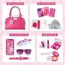 Shemira Play Purse for Little Girls, Princess Pretend Toys for Girls 3 4 5 6 7 8 Years Old, Christmas & Birthday Gift for Kids Age 3-5 4-6 6-8, Toddler Purse with Accessories, Kids Toy Purse,Pink
