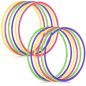 Sratte 8 Pcs Color Hoop Detachable Adjustable Exercise Ring Plastic Hoop for Gymnastics Dog Agility Equipment Party Decor, 4 Colors(32 Inch,Classic Colors)