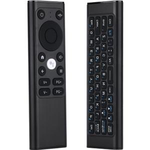 iPazzPort Mini Bluetooth Keyboard with Air Mouse - 2.4G Wireless Computer Remote, Aluminum Shell, IR Learning Button, Type-C Rechargeable, 10M Range for Smart TV/Windows/Android (Black)
