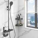 Chejiaye Shower Wall Panels Peel and Stick,Marble Wall Panels for Interior Decor,Backsplash Tile for Kitchen Showers Bathrooms Living Rooms 11.8"x11.8"in 10Pcs,White & Grey (Not Real Tile,9.7 Sq.ft)