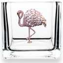 THE QUEENS' JEWELS Flamingo Jeweled 4x4 Candle Holder Vase - Unique Gift for Women, Birthday, Cute, Fun, Cocktail, Queen, Not Painted, Decorated, Bling, Bedazzled, Rhinestone